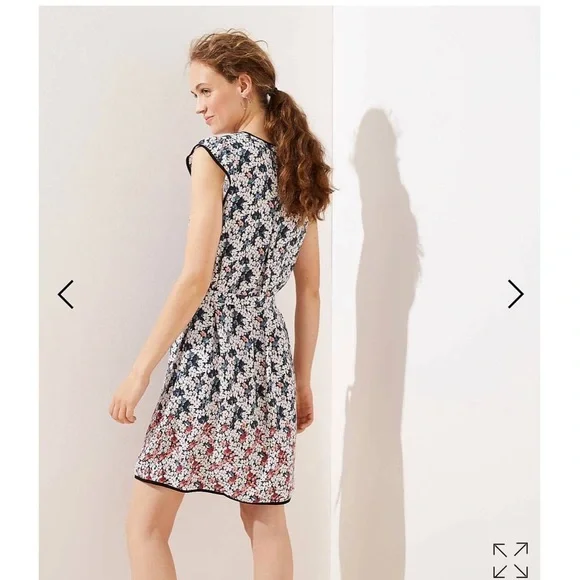 LOFT Floral Tie Front Dress - Picture 5 of 10
